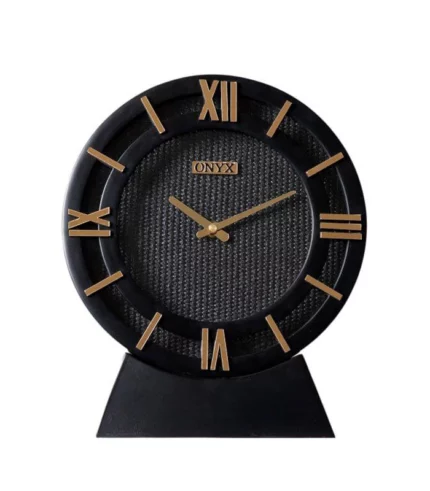 ساعت رومیزی مدل مونیکا مشکی طلایی