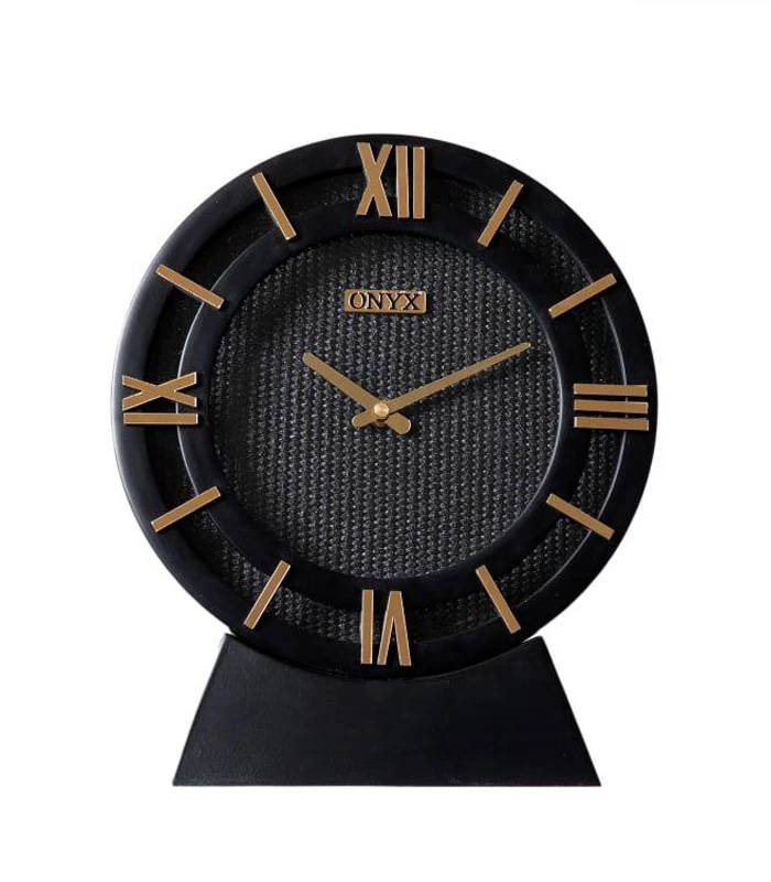 ساعت رومیزی مدل مونیکا مشکی طلایی ساعت رومیزی مدل مونیکا مشکی طلایی