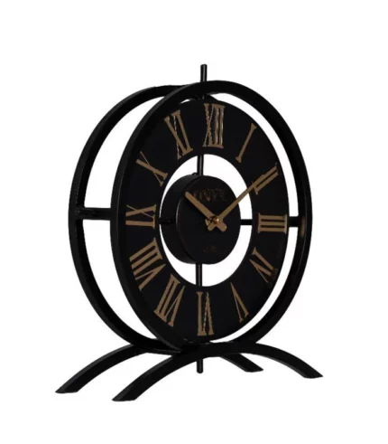 ساعت رومیزی مدل ژانت مشکی طلایی