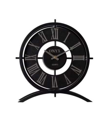 ساعت رومیزی مدل ژانت مشکی نقره ای