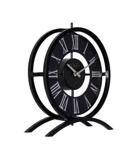 ساعت رومیزی مدل ژانت مشکی نقره ای