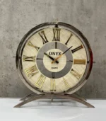 ساعت رومیزی مدل ژانت نقره ای کرم