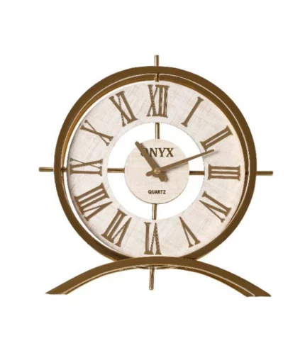 ساعت رومیزی مدل ژانت طلایی کرم