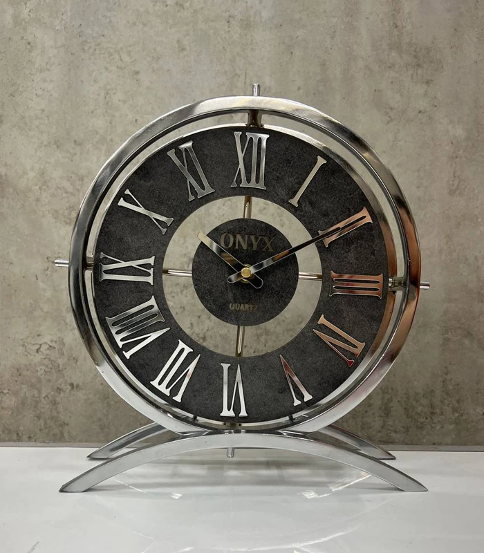 ساعت رومیزی مدل ژانت نقره ای