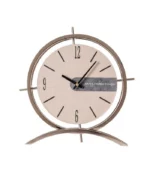 ساعت رومیزی مدل فلور نقره ای کرم