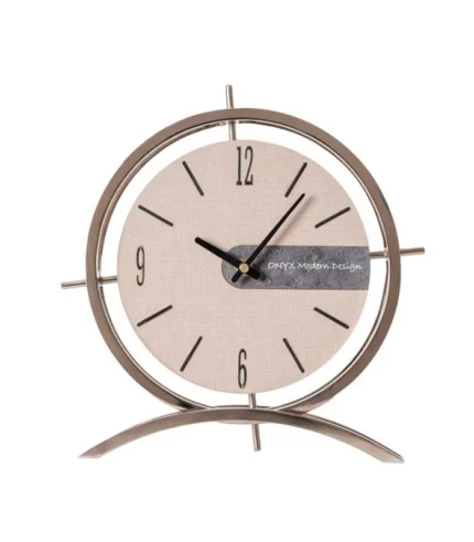 ساعت رومیزی مدل فلور نقره ای کرم