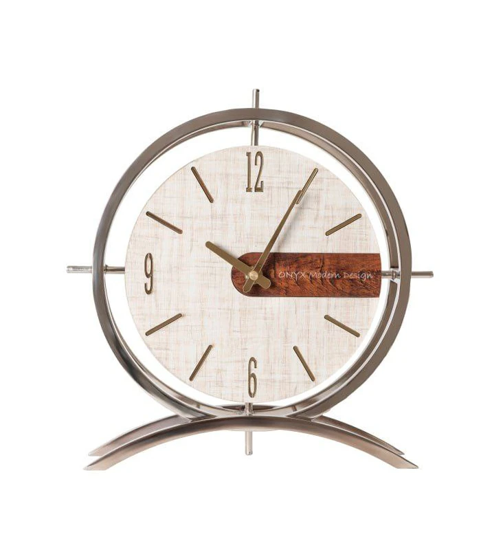 ساعت رومیزی مدل فلور طلایی کرم ساعت رومیزی مدل فلور طلایی کرم