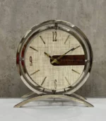 ساعت رومیزی مدل فلور طلایی کرم