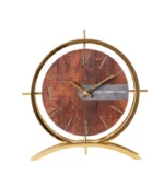 ساعت رومیزی مدل فلور طلایی چوبی