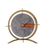 ساعت رومیزی مدل فلور طلایی طوسی