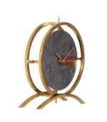 ساعت رومیزی مدل فلور طلایی طوسی