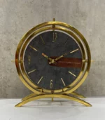 ساعت رومیزی مدل فلور طلایی طوسی