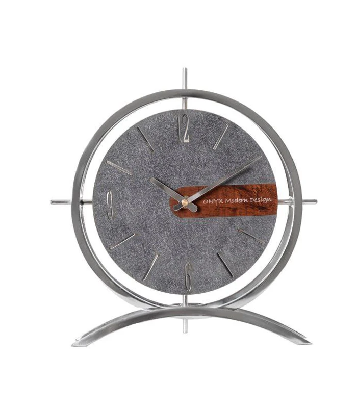 ساعت رومیزی مدل فلور نقره ای طوسی ساعت رومیزی مدل فلور نقره ای طوسی