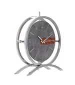 ساعت رومیزی مدل فلور نقره ای طوسی