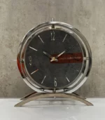 ساعت رومیزی مدل فلور نقره ای طوسی