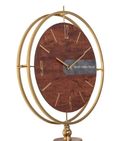 ساعت ایستاده مدل فلور طلایی چوبی