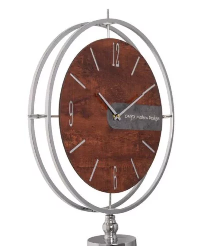 ساعت ایستاده مدل فلور نقره ای چوبی