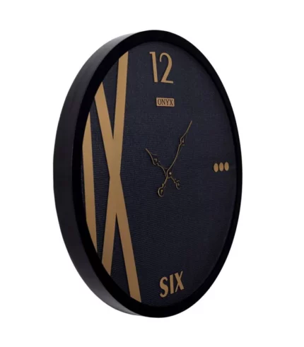 ساعت دیواری مدل لونا مشکی طلایی