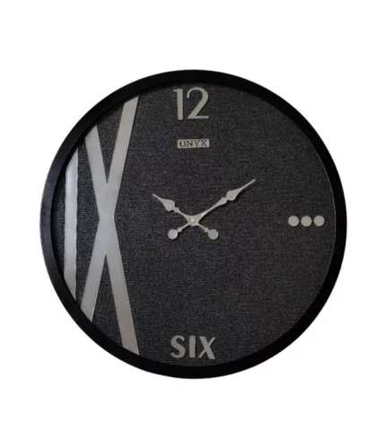 ساعت دیواری مدل لونا مشکی نقره ای