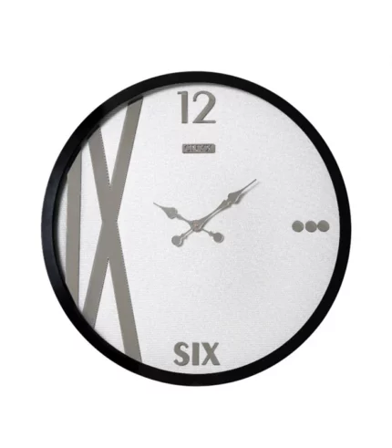 ساعت دیواری مدل لونا سفید نقره ای