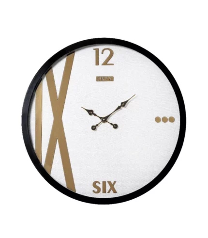 ساعت دیواری مدل لونا سفید طلایی