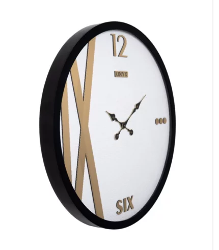 ساعت دیواری مدل لونا سفید طلایی