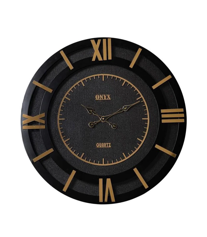 ساعت دیواری مدل مونیکا مشکی طلایی ساعت دیواری مدل مونیکا مشکی طلایی