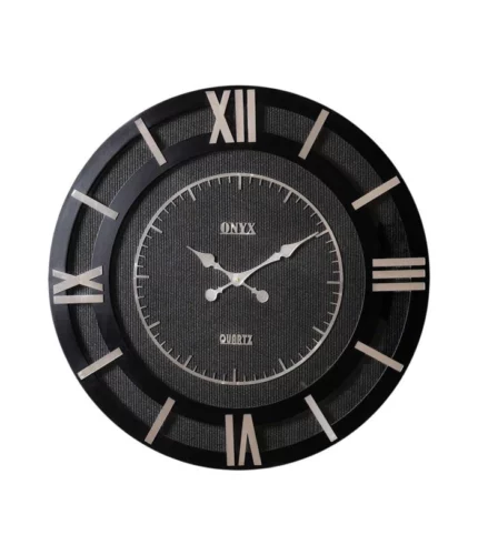 ساعت دیواری مدل مونیکا مشکی نقره ای