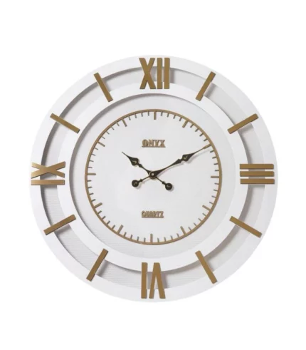 ساعت دیواری مدل مونیکا سفید طلایی