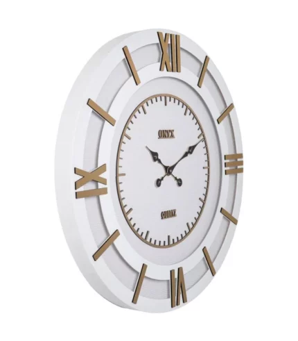 ساعت دیواری مدل مونیکا سفید طلایی