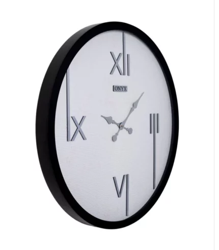 ساعت دیواری مدل تینا سفید نقره ای