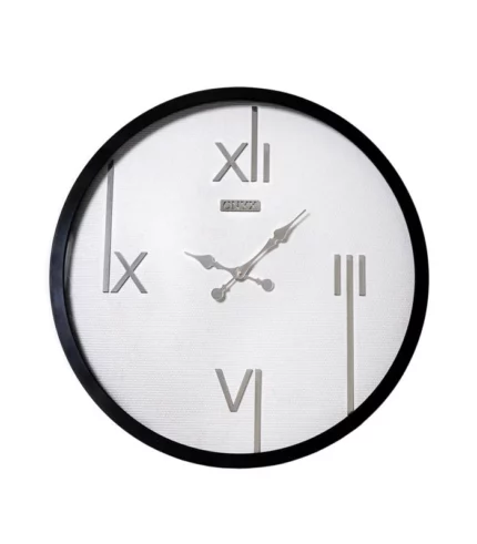 ساعت دیواری مدل تینا سفید نقره ای