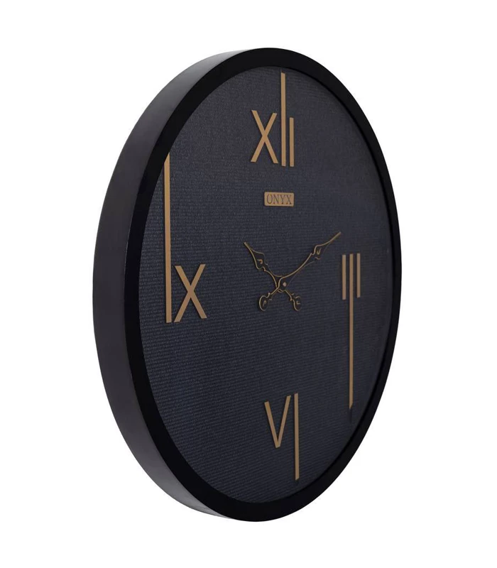 ساعت دیواری مدل تینا مشکی طلایی