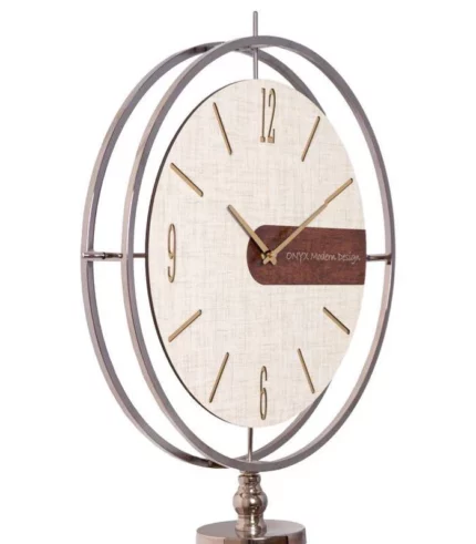 ساعت ایستاده مدل فلور نقره ای کرم