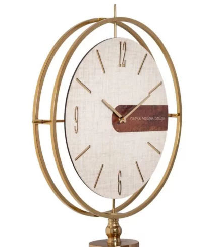 ساعت ایستاده مدل فلور طلایی کرم