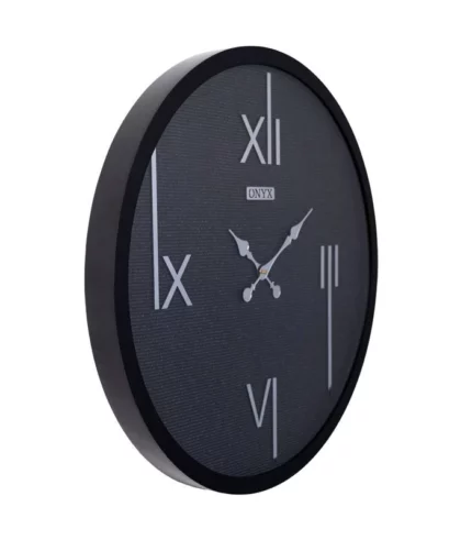 ساعت دیواری مدل تینا مشکی نقره ای