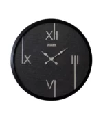 ساعت دیواری مدل تینا مشکی نقره ای