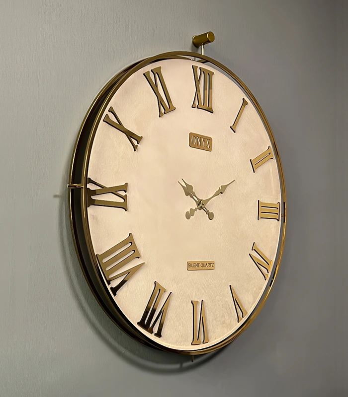 ساعت دیواری مدل ویکتوریا طلایی کرم
