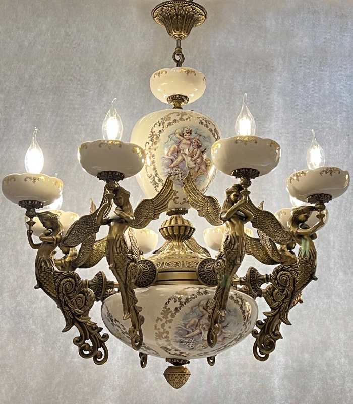 لوستر فرشته برنزی سرامیکی