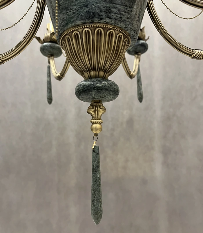 لوستر برنزی سنگی ژوزفین | جلوهای بینظیر از نور و زیبایی