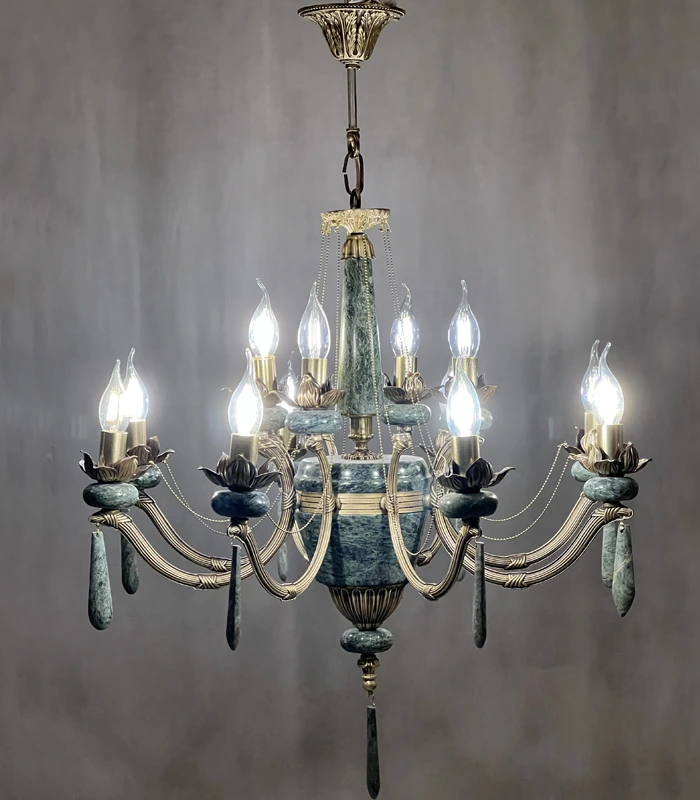 لوستر برنزی سنگی ژوزفین | جلوهای بینظیر از نور و زیبایی